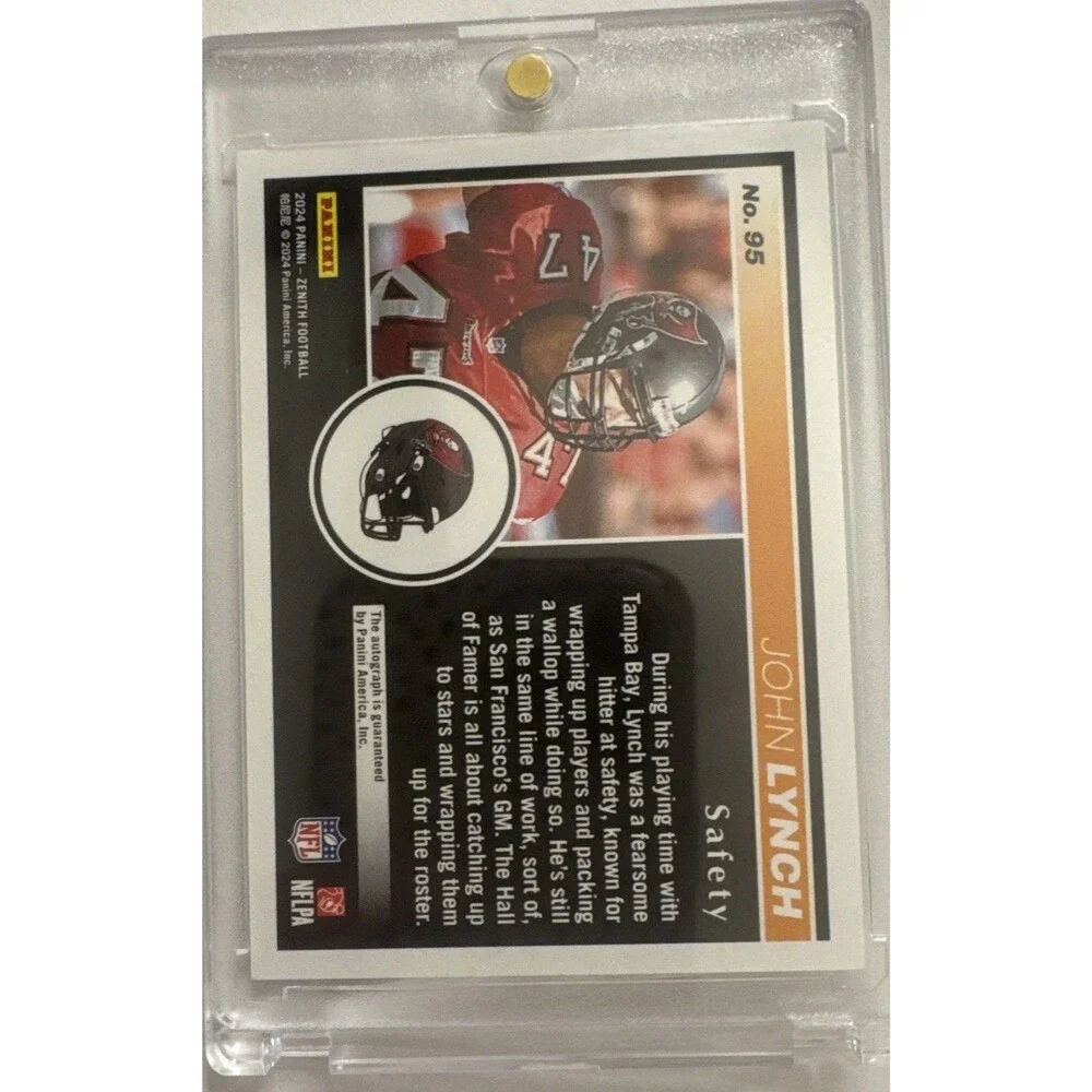 2024 Panini Zenith - John Lynch #95 Red Zone Autographs /99  Jersey #97/99